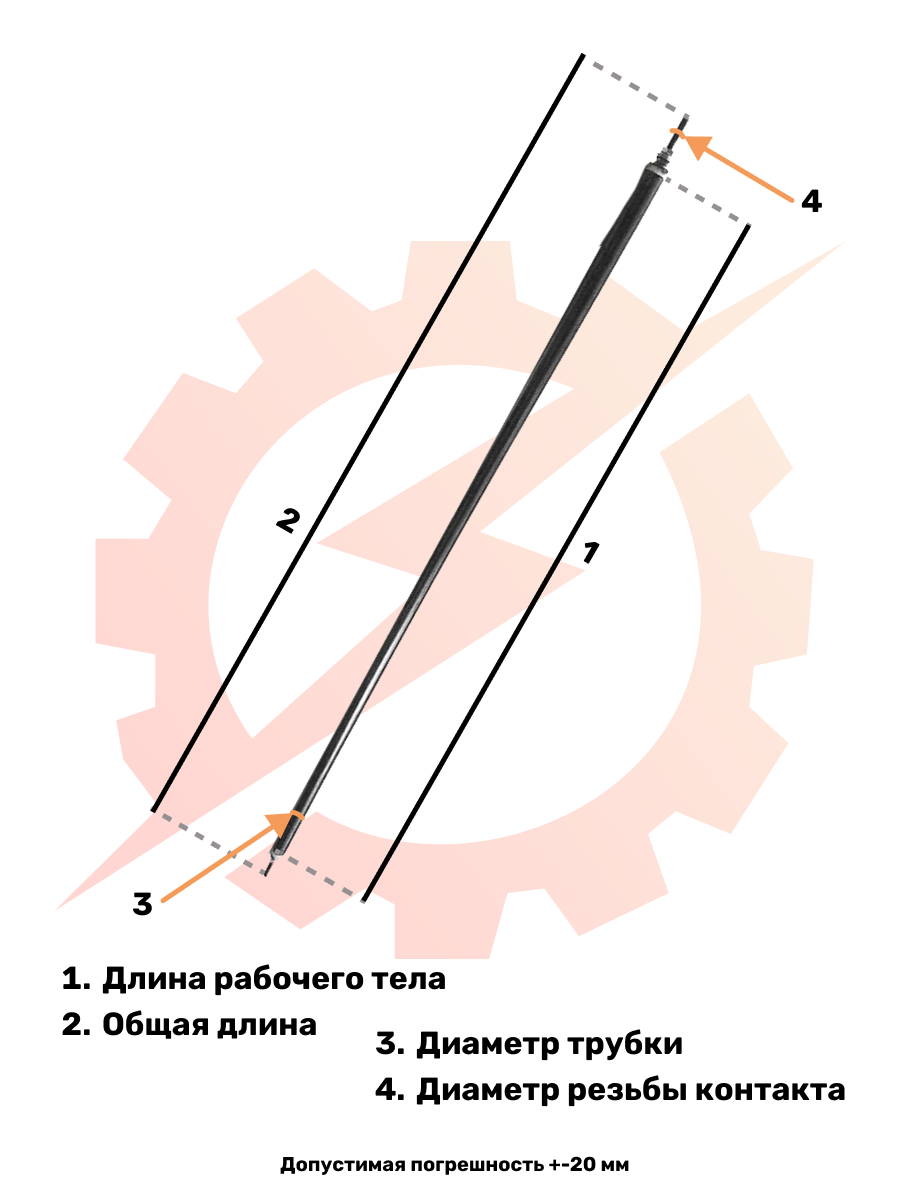 ТЭН 1,0 кВт, воздух спокойный, углеродистая сталь (80 А13/1,0 S 220В Ф1), 003366