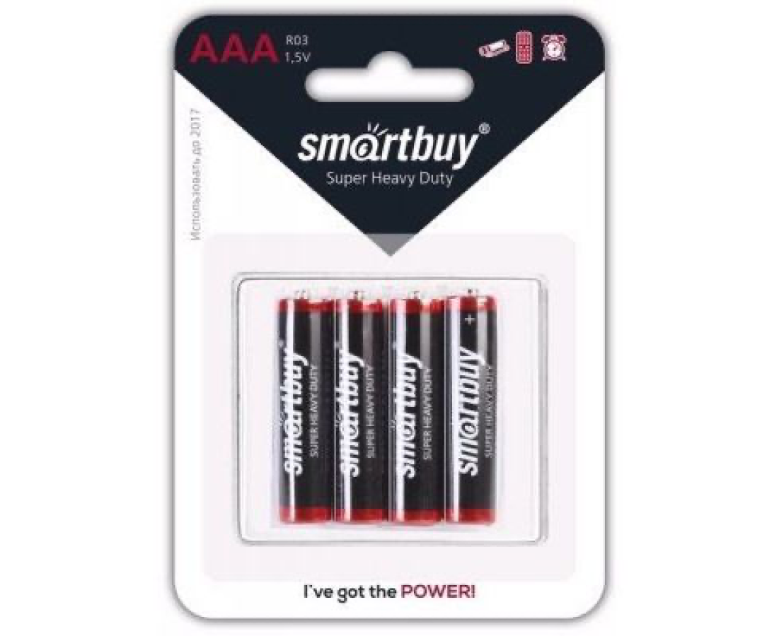 Эл.питания тип "AAA" Smartbuy, 15В, 4 шт., R03/286 BL4, SBBZ-3A04B, 005151